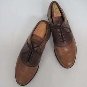 FLORSHEIM Brown on Brown Oxford Saddle Shoe Size 11D - EUC. Shoe trees not inc.